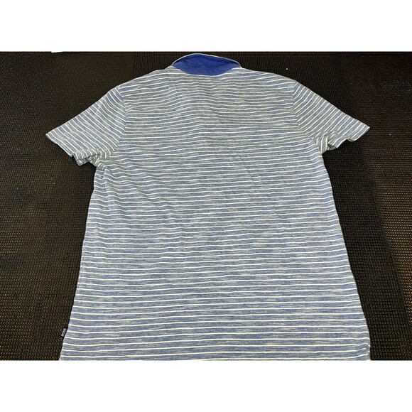 HUGO‎ BOSS Polo Slim Fit Short Sleeve Striped Blue Size Small - Picture 4 of 5